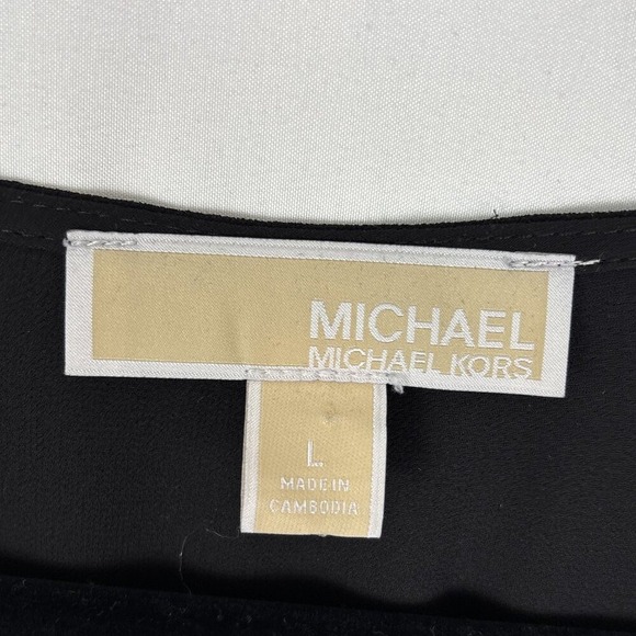 MICHAEL Michael Kors Dress Women's Large Black Ruffled Faux Wrap Mini - Picture 8 of 16